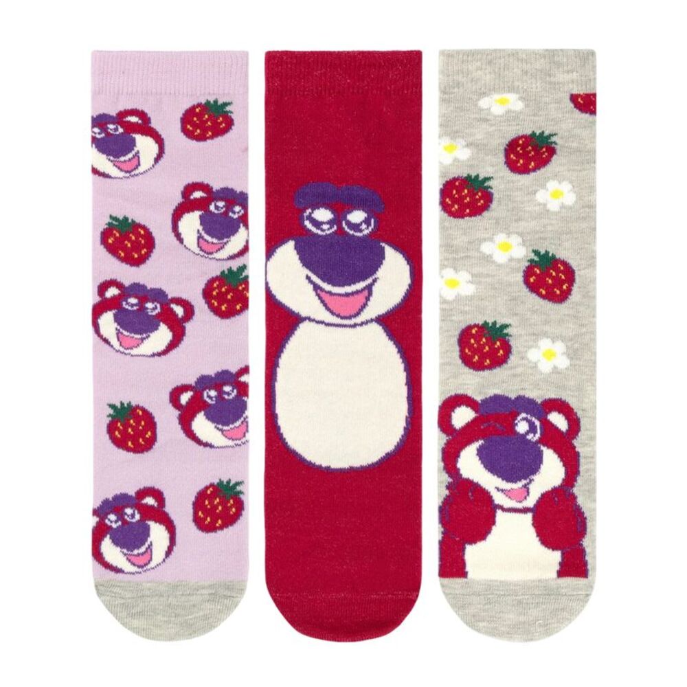 Toy Story 3 Womens/Ladies Lotso Calf-Length Socks (Pack of 3) / Multicolored